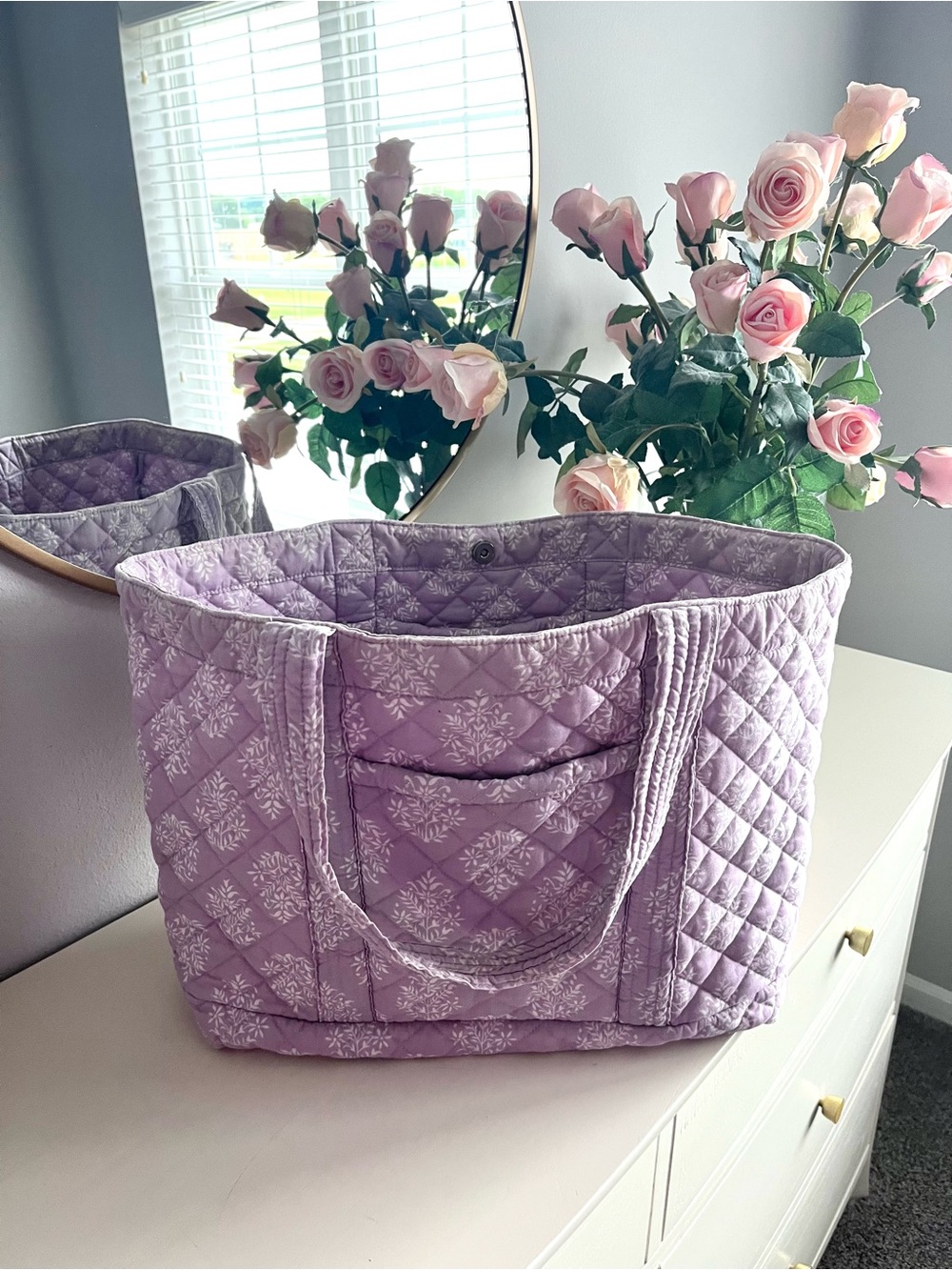 Quilted Koala Lavender Oversized Travel Tote Bag